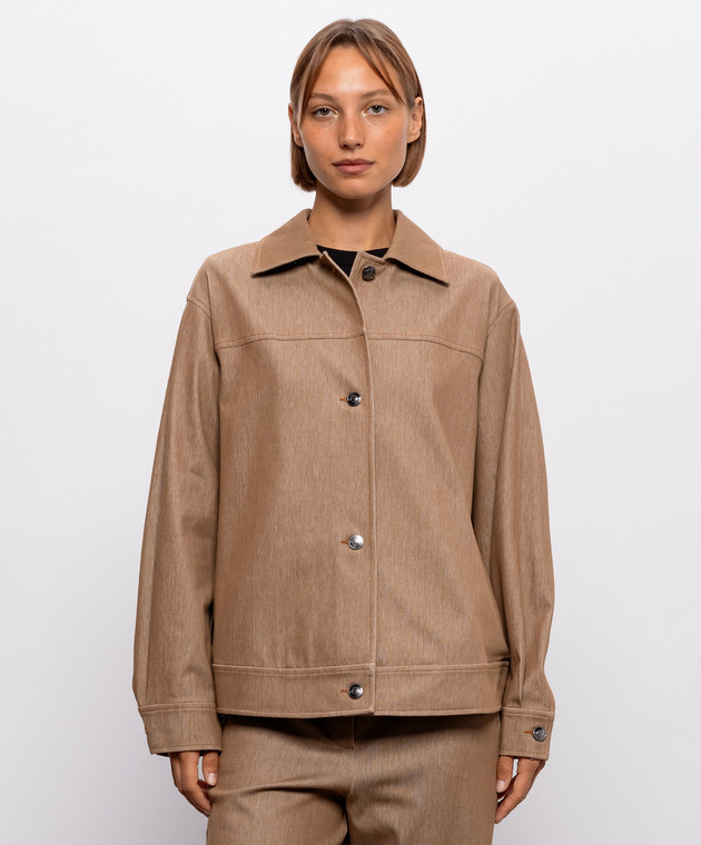Max Mara Коричневая куртка с эффектом денима MMLFANTE изображение 3