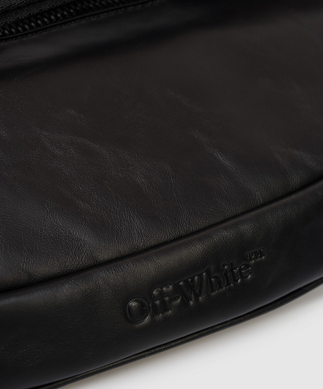 Off-White Черная кожаная поясная сумка с эмблемой Arrow OMNT001S26LEA001 изображение 4
