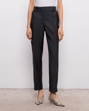 Versace Сірі штани з вовни та мохеру 10237921A17669