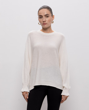 Twinset Джемпер цвета айвори с шерстью 262TF3051