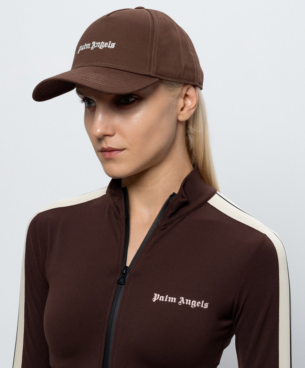 Palm Angels Коричневый кепка с вышивкой логотипа PAMLB001FB001w изображение 2
