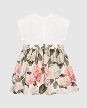 Dolce&Gabbana Дитяча біла сукня в квітковий принт L2JDAUG7PQP