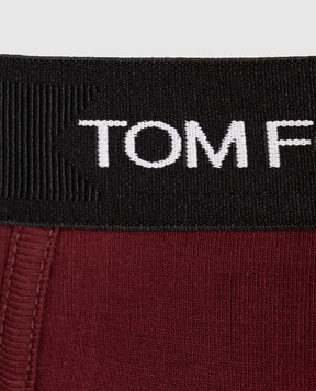 Tom Ford Бордовые трусы-брифы с узором логотипа T4LC11040
