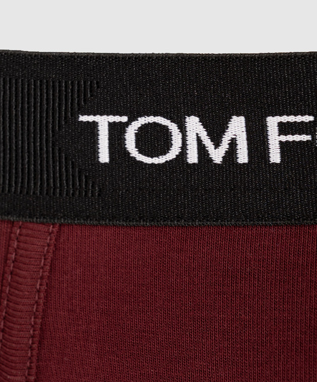 Tom Ford Бордовые трусы-брифы с узором логотипа T4LC11040 изображение 3