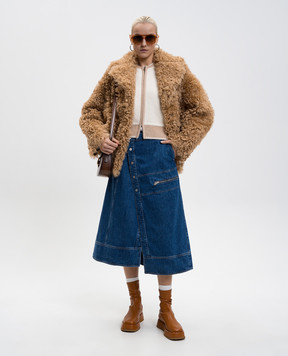 Babe Pay Pls Корневая дубленка с отложным воротником 2331TIGRADO