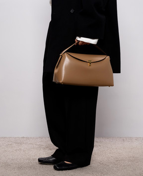 Toteme Коричнева шкіряна сумка T-lock 241WAL956LE0025