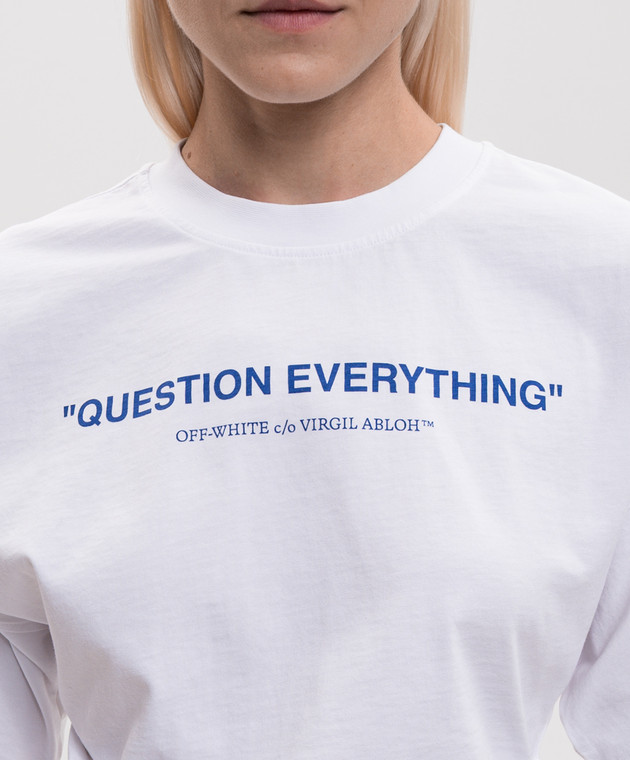 Off-White Белая футболка Question Everything 2FA00567T изображение 5