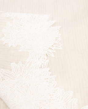 Ermanno Scervino Белый палантин из кашемира с кружевом D485R307APQBV
