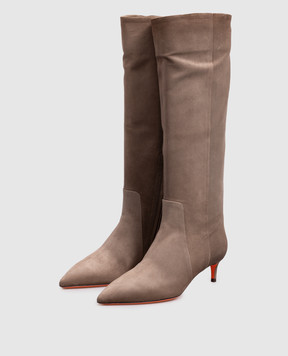 Santoni Бежевые замшевые сапоги WSLQ72436HI2SAEA