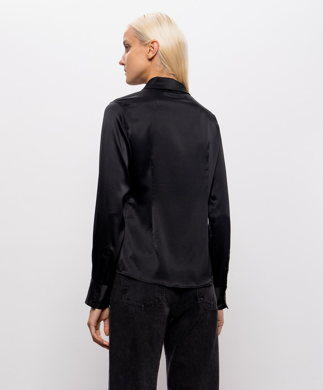 Jacob Lee Черная блуза из шелка WS0082AW26BS изображение 4