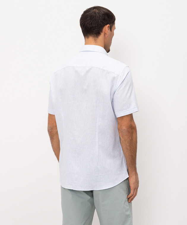 Florentino Блакитна сорочка з льоном 126729614818 зображення 4