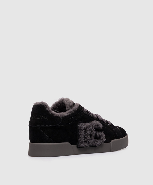 Dolce&Gabbana Черные замшевые кроссовки Portofino на меху CK2374AJ222 изображение 3
