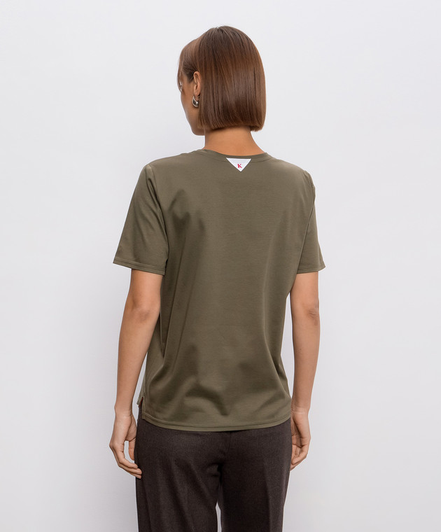 Kiton Футболка кольору хакі D61449H09200 зображення 4