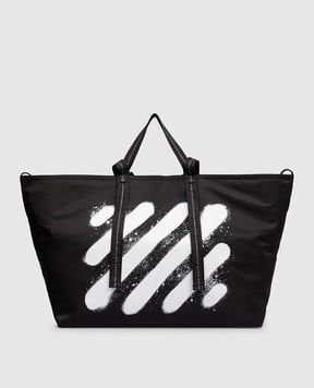 Off-White Чорна сумка Diag Spray з логотипом OMNA20JF25FAB001