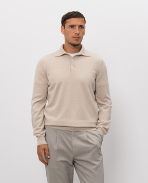 Brunello Cucinelli Бежеве поло з кашеміру M2200295