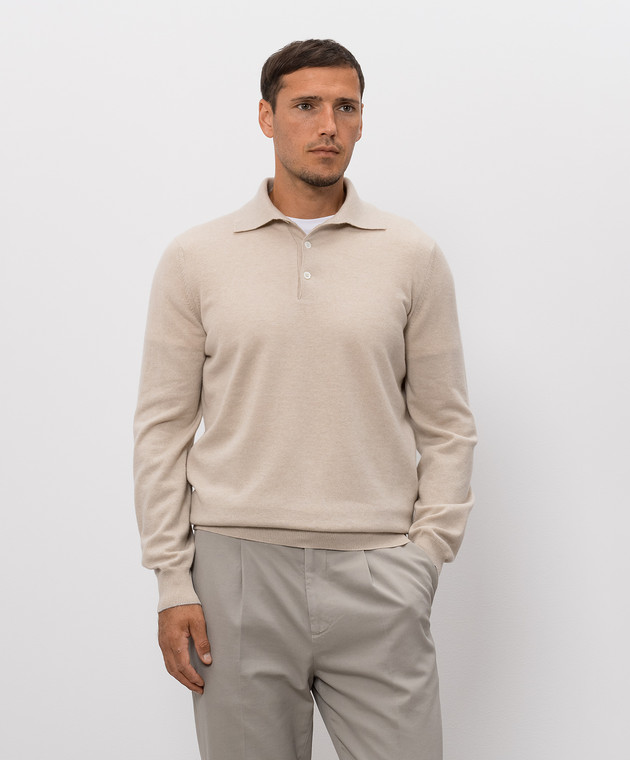 Brunello Cucinelli Бежевое поло из кашемира M2200295 изображение 3