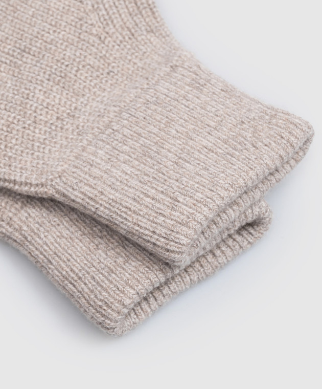 Brunello Cucinelli Бежевые перчатки из кашемира MQS95908 изображение 3