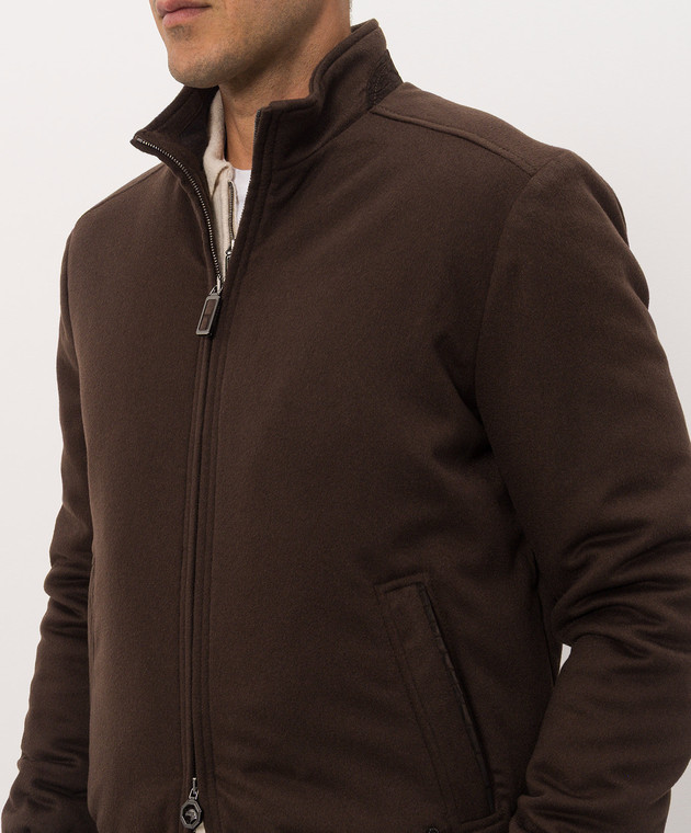 Stefano Ricci Коричневая куртка из кашемира MZJ6300161C0001T изображение 5