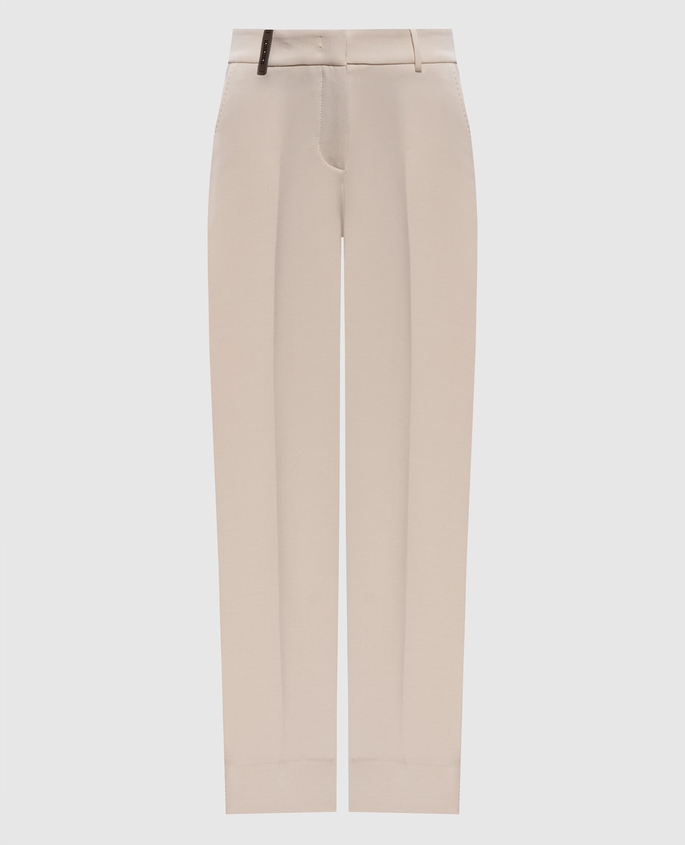 Бежевые брюки с патчем