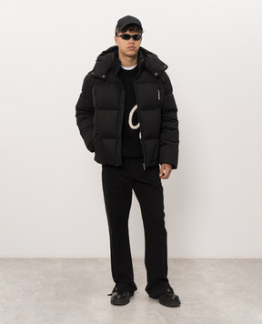 Off-White Черный свитер из шерсти с фактурной вышивкой логотипа 44MHE212F26K002