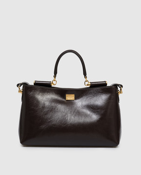 Dolce&Gabbana Коричнева шкіряна сумка Vittoria BB7896AZ000
