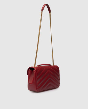 Saint Laurent Бордовая кожаная сумка LOULOU 801439AAEAX