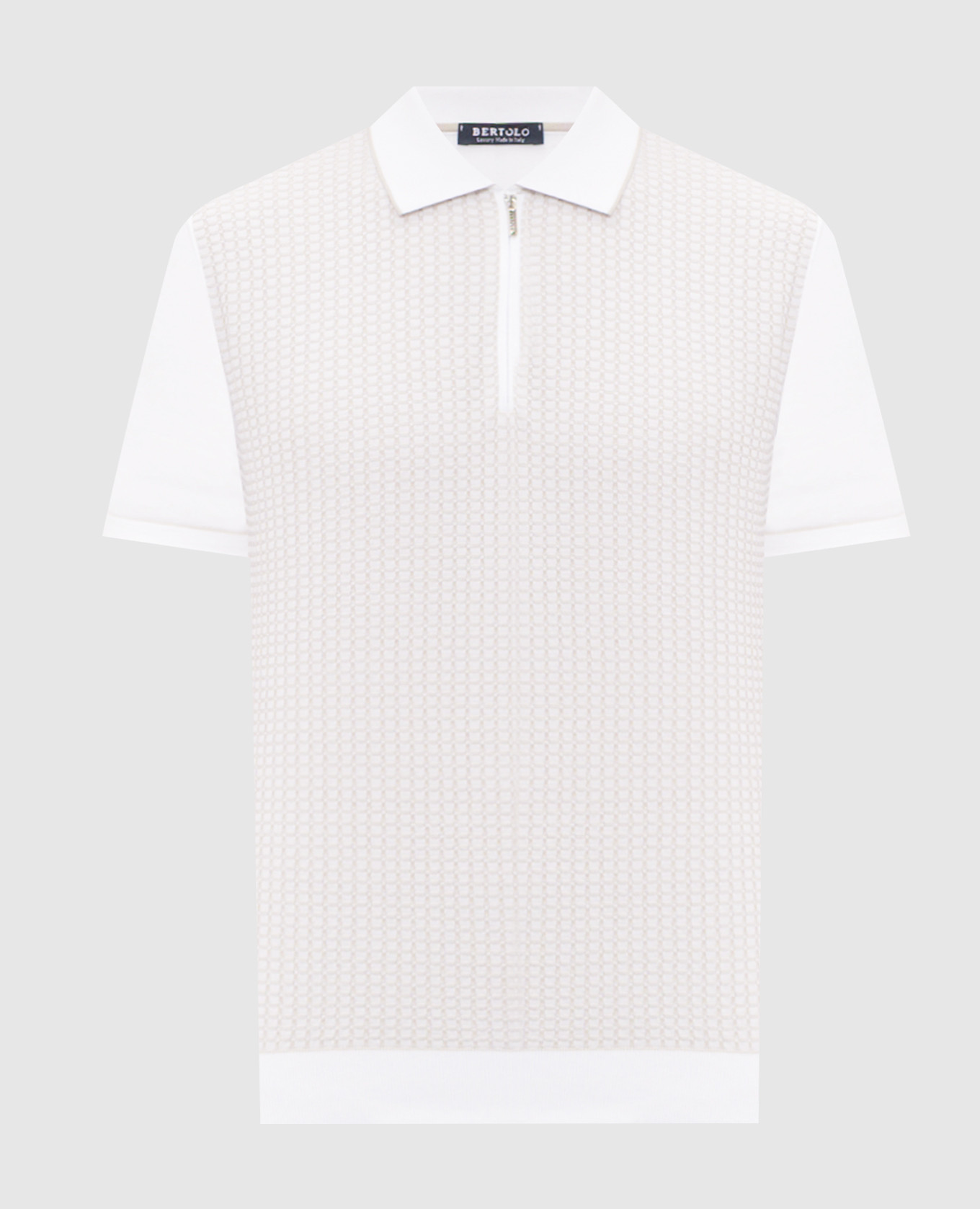 Белое поло с шелком