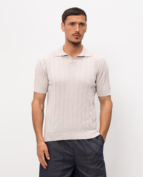 Pini Parma Бежевое поло из хлопка POLORIBST