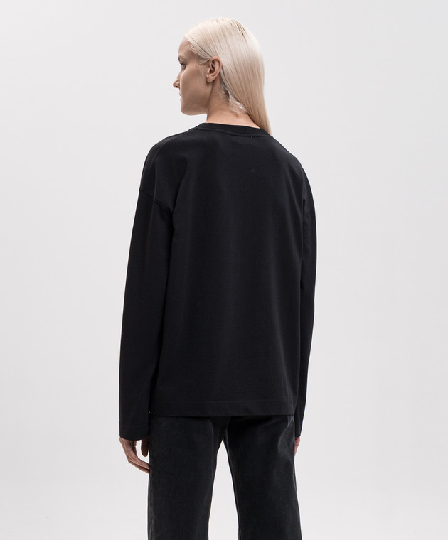 Off-White Черный лонгслив с вышивкой логотипа 2FB00555T изображение 4