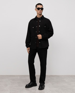 Stone Island Черная рубашка джинсовая с логотипом K2S151100008S00J5
