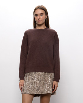 Brunello Cucinelli Бордовый свитер с люрексом M1E224720