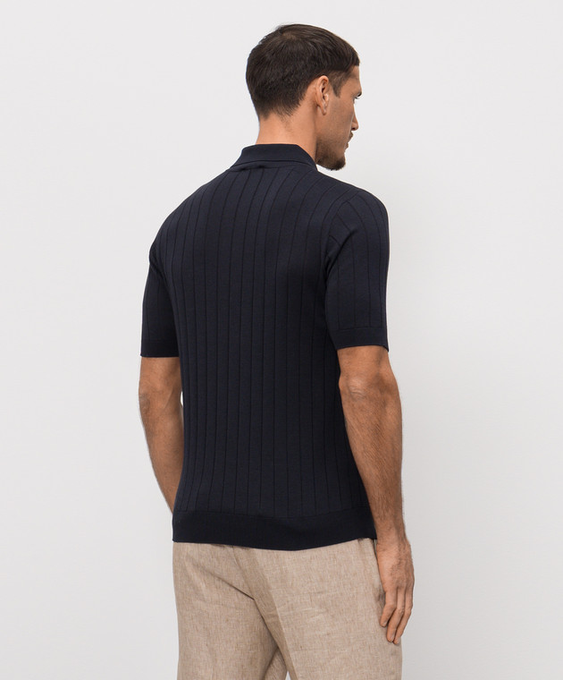 Peserico Синее поло с шелком R59464F1809317 изображение 4