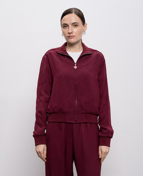 Casablanca Бордова спортивна куртка у візерунок емблеми WSP26JK46701