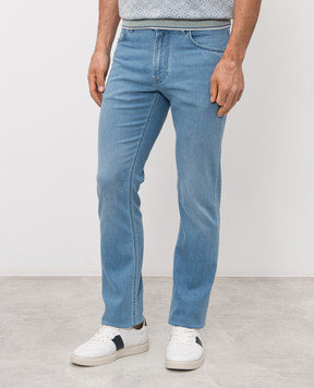 Stefano Ricci Голубые джинсы с вышивкой эмблемы MST61B3090T0214