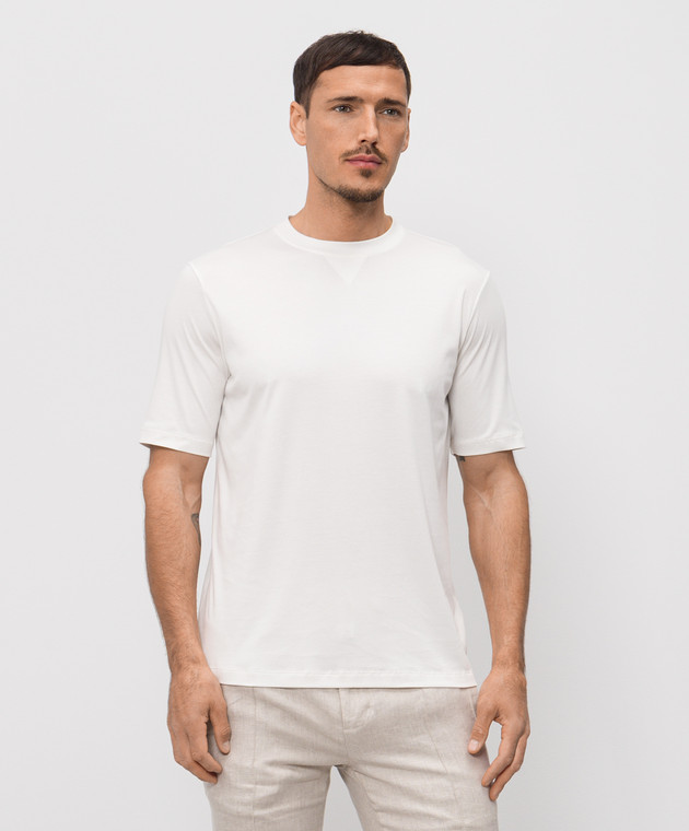 Doriani Cashmere Футболка кольору айворі 863J59 зображення 3