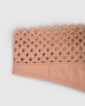 Wolford Бежеві трусики-тонг з мереживом 4W2310