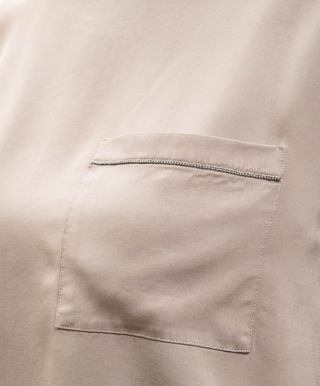 Peserico Бежевая футболка с цепочкой мониль S0651901930 изображение 5