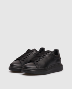 Alexander McQueen Чорні шкіряні кросівки з логотипом 553680WWAAN