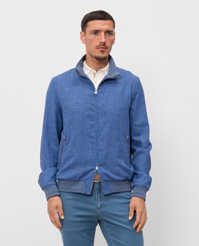 Castangia dal 1850 Синя куртка з вовни, шовку та льону AQMOD5426