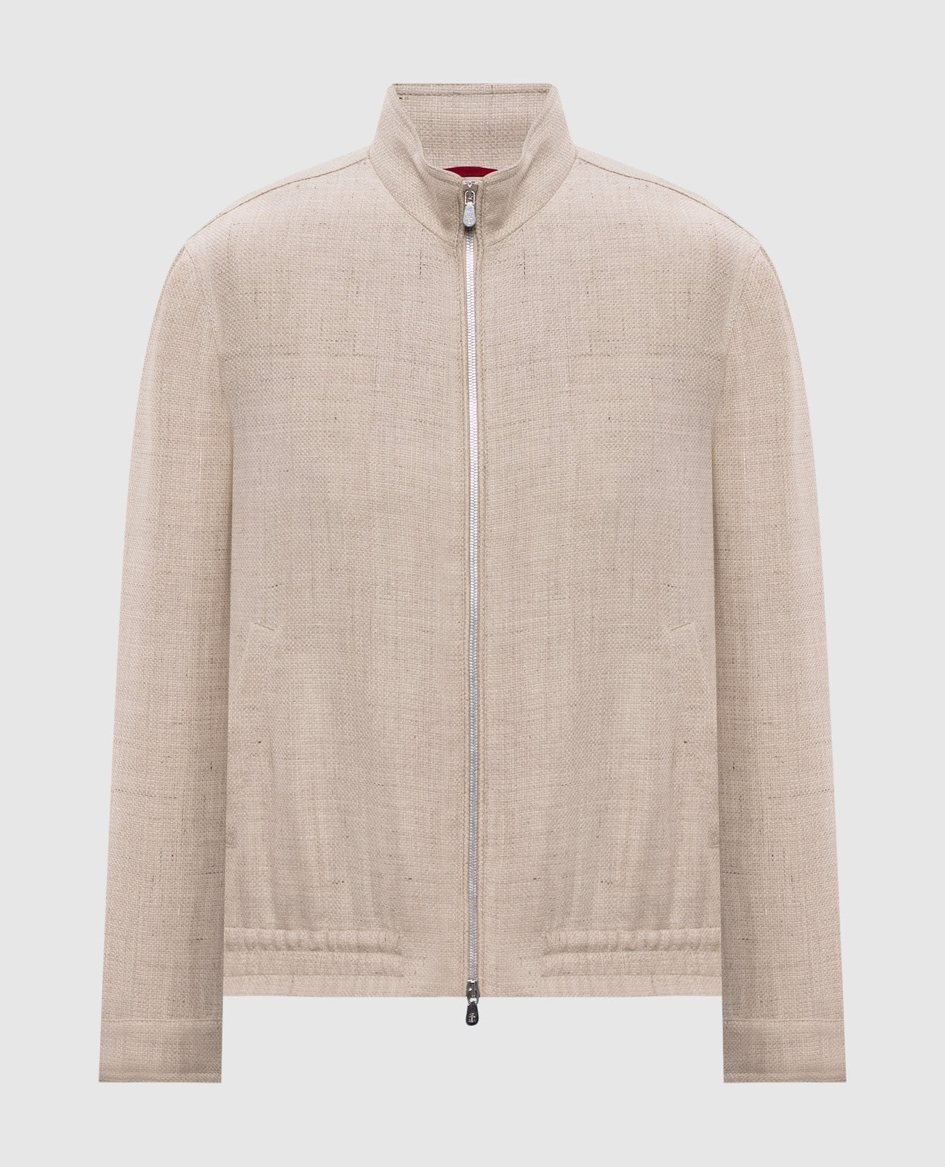 Бежевая куртка из шелка, льна и шерсти