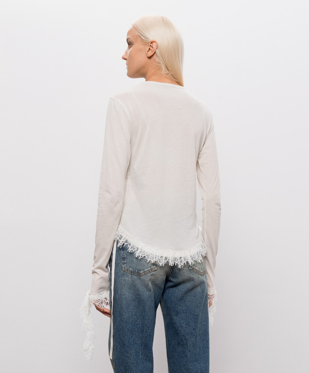 Ann Demeulemeester Белый лонгслив с рюшами B0014684FA206 изображение 4