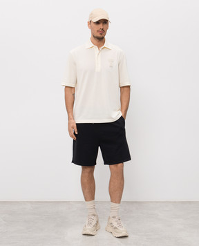 Ami Paris Черные шорты с вышивкой эмблемы Ami de Coeur HSO825730