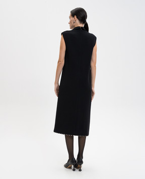 Jil Sander Чорна сукня міді з вовни з намистинами J03CT0569J20328