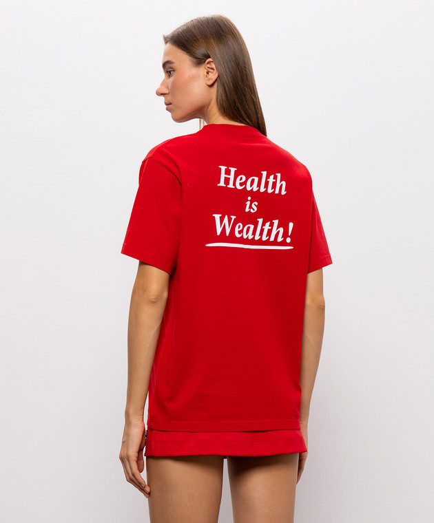 Sporty & Rich Червона футболка з принтом напису TO11985300RE15 зображення 4