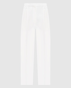 Brunello Cucinelli Белые брюки с леном с цепочкой мониль MH126P8292