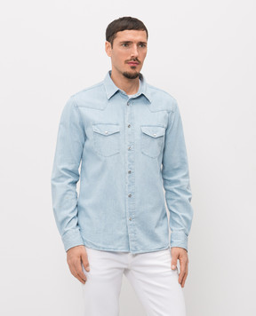 Tom Ford Голубая джинсовая рубашка HDS001FMC315