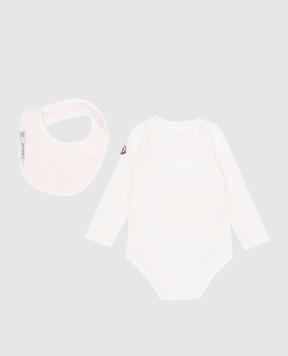 Moncler ENFANT Дитячий білий комплект з боді та слинявчика L19518P000038392E