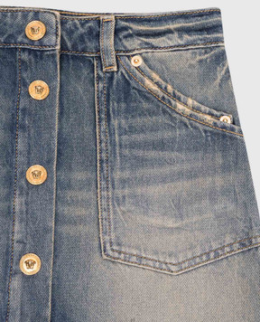 Versace Дитяча синя джинсова спідниця з логотипом 10229281A16122