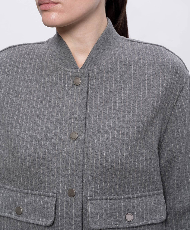 Mackage Сірий бомбер в смужку JUNIPERK зображення 5