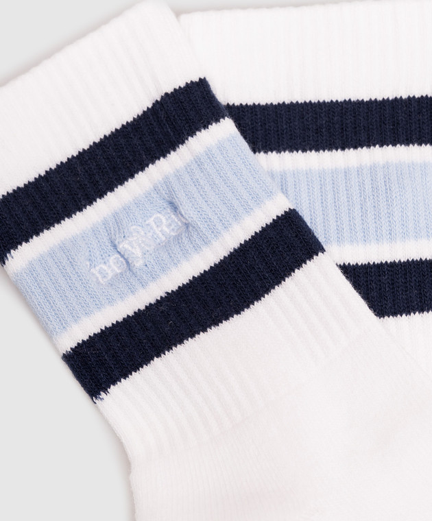 Sporty & Rich Дитячі білі шкарпетки Serif з вишивкою логотипа AC09875300WH87 зображення 2